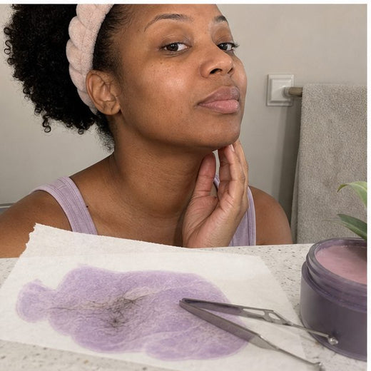 Wax strip and tweezers set aside